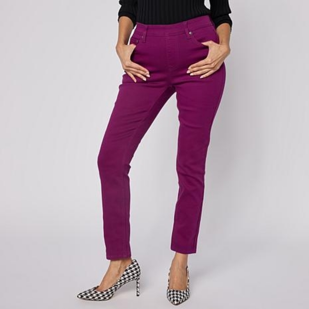 DG2 by Diane Gilman Women's Jeggings in Deep Maroon